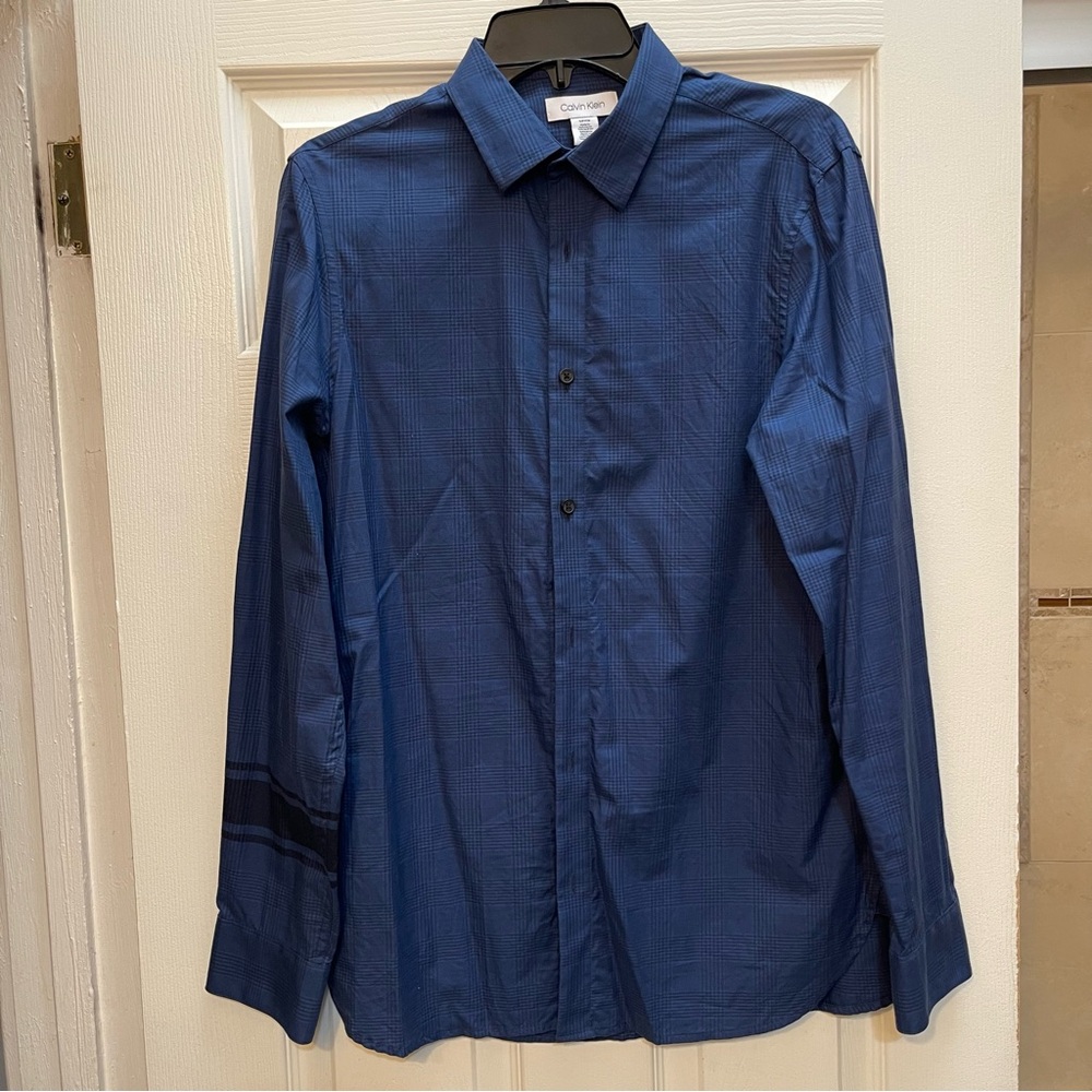 Calvin Klein Men's Dark Blue Dress Shirt